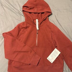 Lululemon Women’s Half-Zip Hoodie waist length - Rust Red